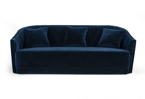 Divani Casa Palomar Modern Blue Velvet & Brass Sofa Model VGVCS1811-BLU-SOFA