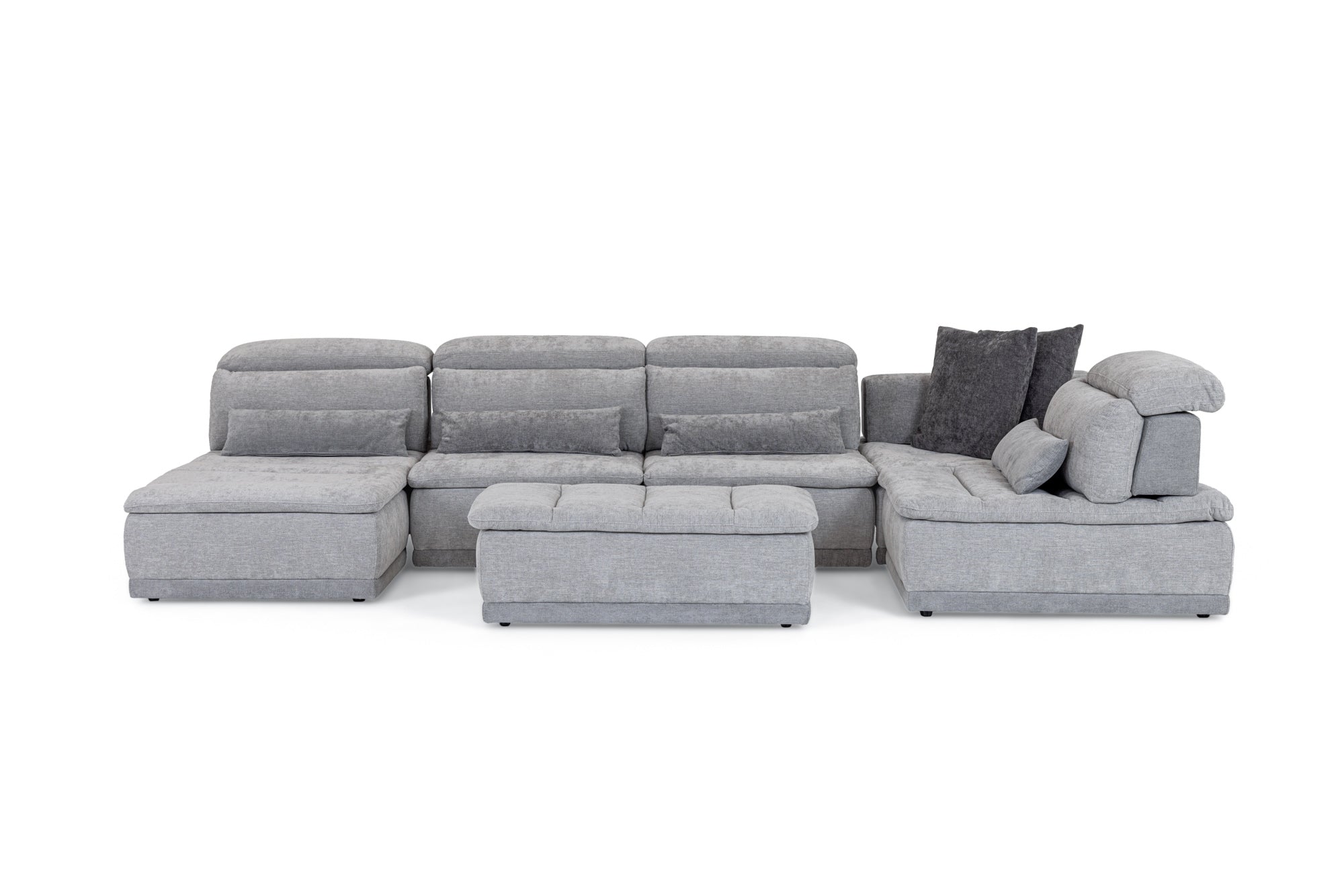 David Ferrari Panorama Italian Modern Grey Fabric Modular Sectional Sofa Model VGFT-PANORAMA-GRY