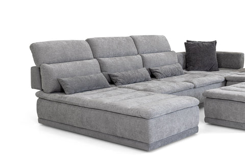 David Ferrari Panorama Italian Modern Grey Fabric Modular Sectional Sofa Model VGFT-PANORAMA-GRY