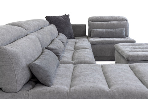 David Ferrari Panorama Italian Modern Grey Fabric Modular Sectional Sofa Model VGFT-PANORAMA-GRY