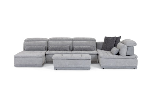 David Ferrari Panorama Italian Modern Grey Fabric Modular Sectional Sofa Model VGFT-PANORAMA-GRY