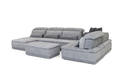 David Ferrari Panorama Italian Modern Grey Fabric Modular Sectional Sofa Model VGFT-PANORAMA-GRY