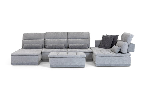 David Ferrari Panorama Italian Modern Grey Fabric Modular Sectional Sofa Model VGFT-PANORAMA-GRY
