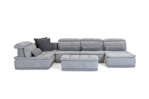 David Ferrari Panorama Italian Modern Grey Fabric Modular Sectional Sofa Model VGFT-PANORAMA-GRY
