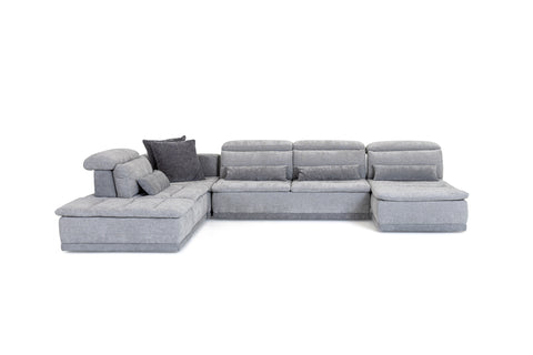 David Ferrari Panorama Italian Modern Grey Fabric Modular Sectional Sofa Model VGFT-PANORAMA-GRY