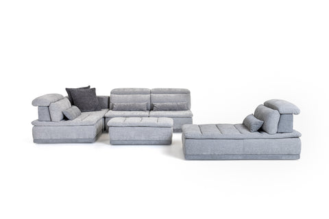 David Ferrari Panorama Italian Modern Grey Fabric Modular Sectional Sofa Model VGFT-PANORAMA-GRY