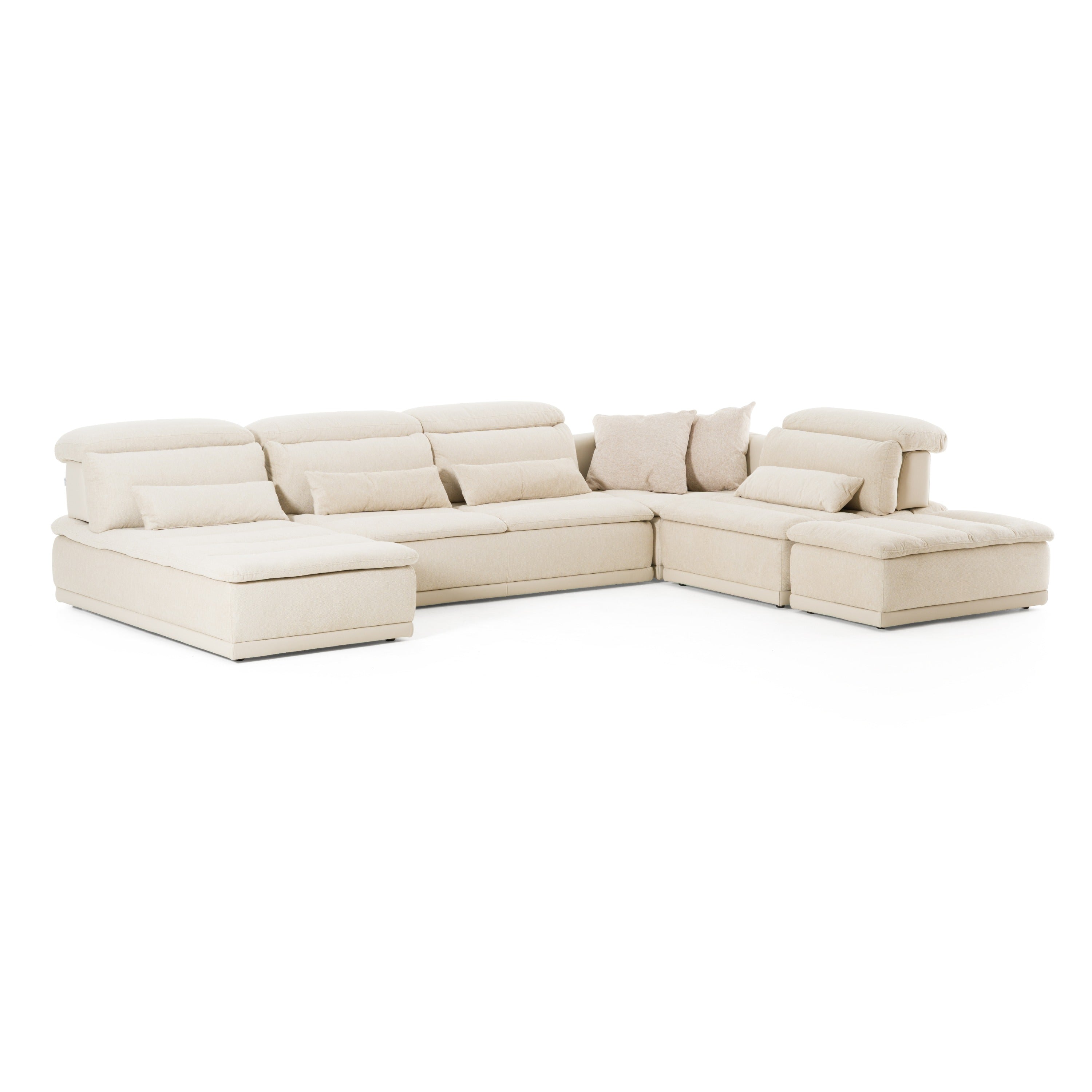 David Ferrari Panorama Italian Modern Beige Fabric Modular Sectional Sofa Model VGFT-PANORAMA-BGE