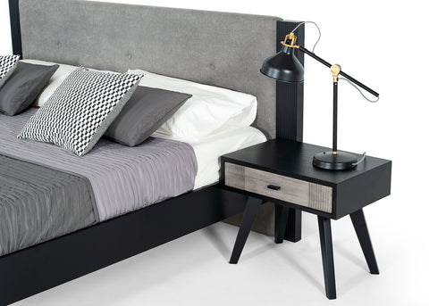 Nova Domus Panther Contemporary Grey & Black Nightstand Model VGMABR-77-NS