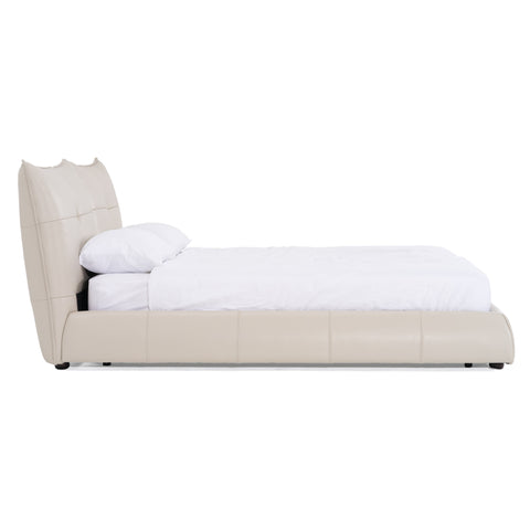 Modrest Patrick Modern Light Grey Leather Bed Model VGKKB-75-GRY-BED