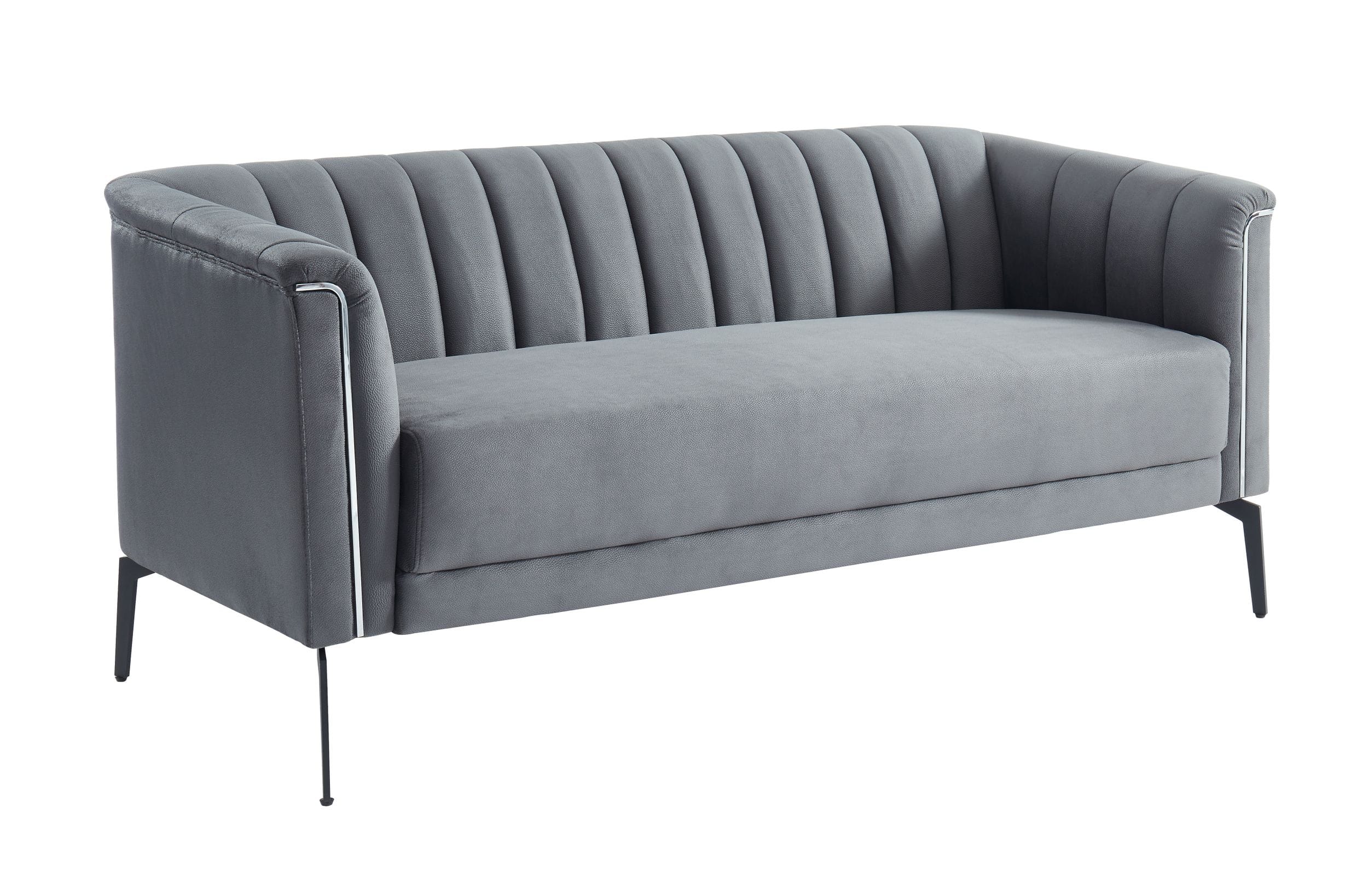 Divani Casa Patton Modern Dark Grey Fabric Sofa Model VGHCJYM2018-DKGRY