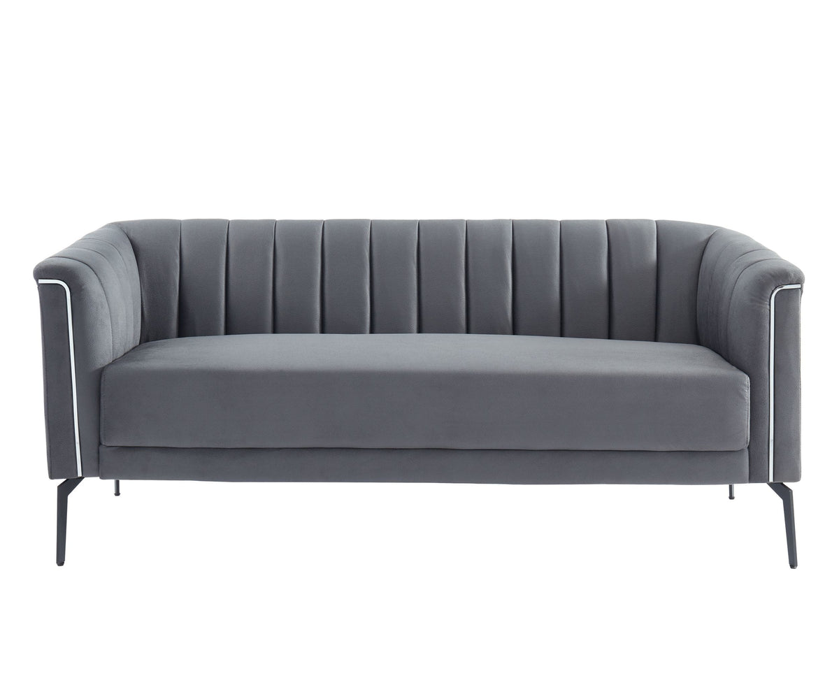Divani Casa Patton Modern Dark Grey Fabric Sofa Model VGHCJYM2018-DKGRY