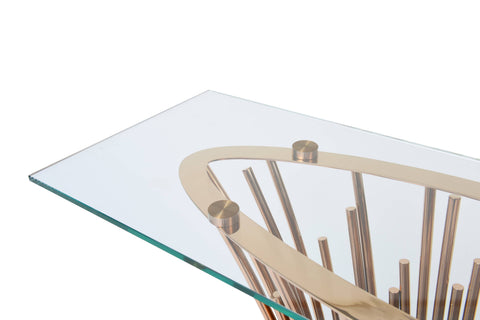 Modrest Paxton - Modern Glass + Rosegold Console Table