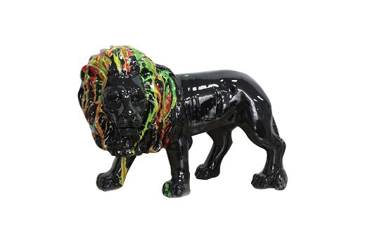 Modrest Black Lion Multi Colored Sculpture Model VGTH-PC-0181