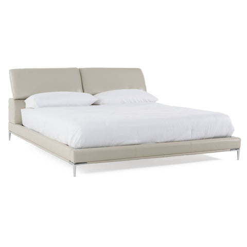 Modrest Pearson Modern Light Grey Leather Bed Model VGKK-B-177-BED-GRY