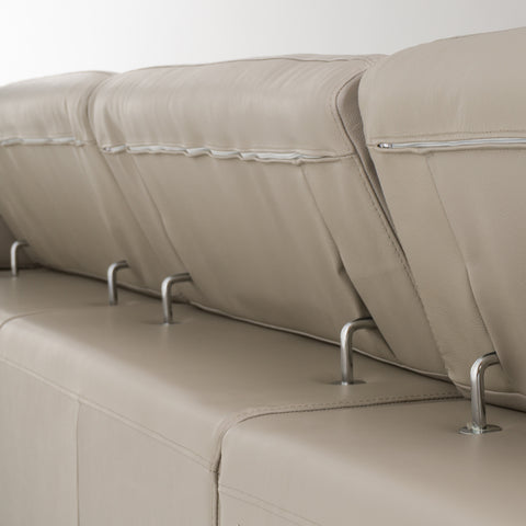 Divani Casa Pella Modern Grey Italian Leather U Shaped Sectional Sofa Model VGCA5106O-GRY-LAF-SECT