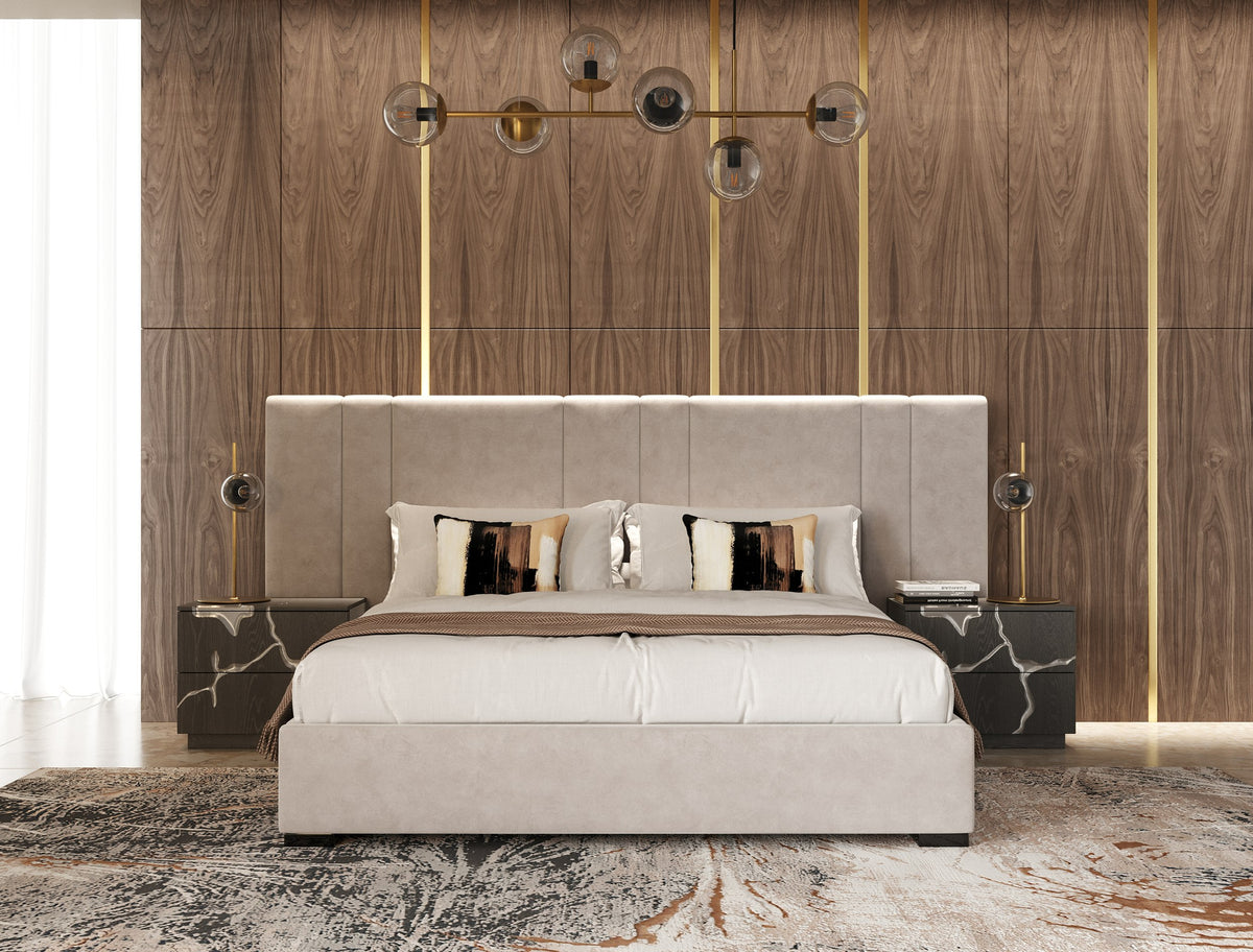 Modrest Penelope Modern Grey Velvet Bed Model VGVCBD2312