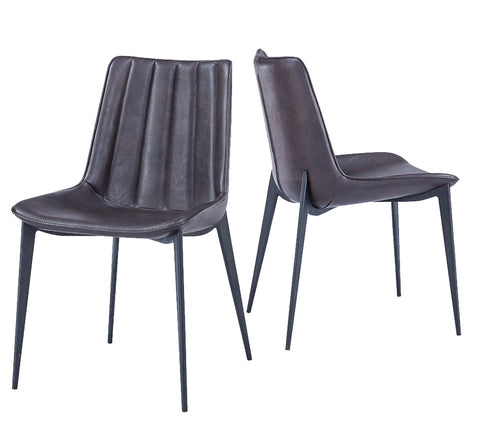 Modrest Peoria Modern Brown & Black Dining Chair (Set Of 2) Model VGHR3590-BRN-DC