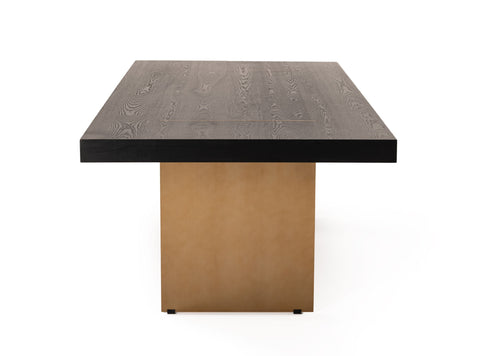 Modrest Perret Large Glam Black Ash & Brushed Brass Dining Table Model VGGMDT-1330D-LRG-BLK-DT