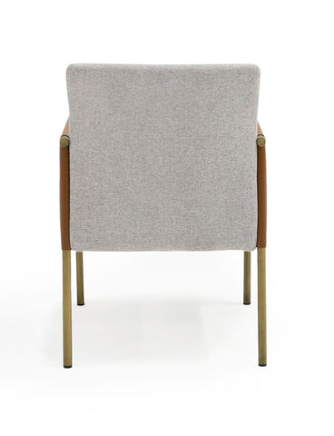 Modrest Pettit Modern White & Brass Arm Dining Chair By VIG Furniture