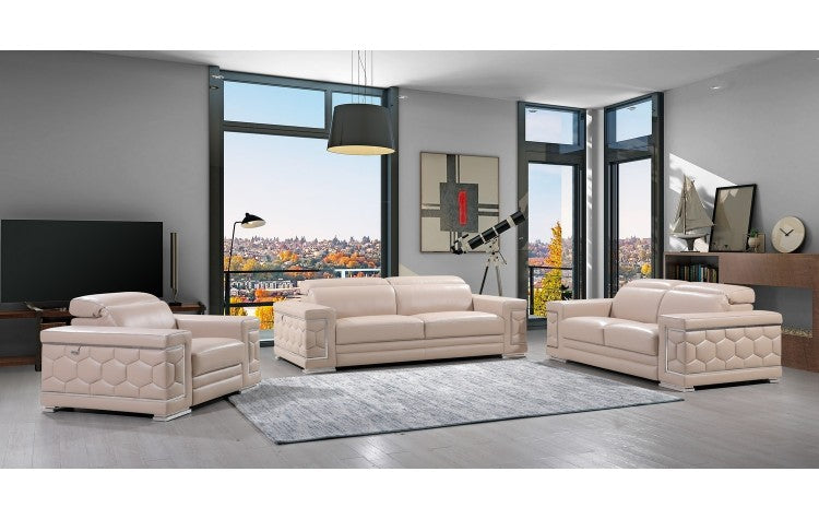 692 DivanItalia Beige Sofa Set – Top Grain Italian LeatherModel:  692-BEIGE