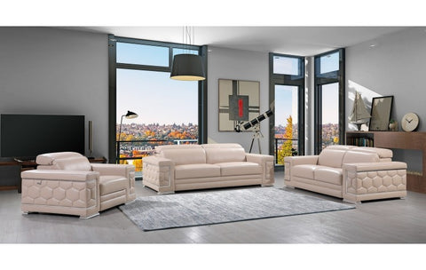 692 DivanItalia Beige Sofa Set – Top Grain Italian LeatherModel:  692-BEIGE
