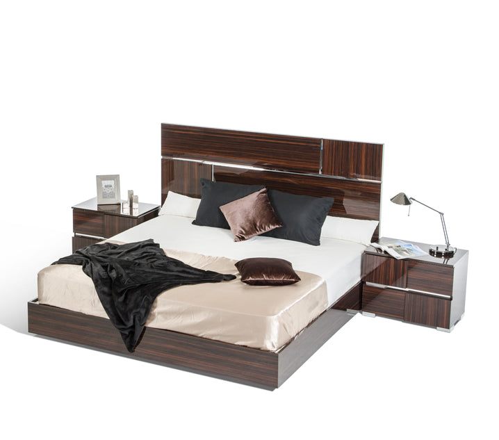 Picasso Italian Modern Ebony Lacquer Bed Model VGACPICASSO-BED-EBN