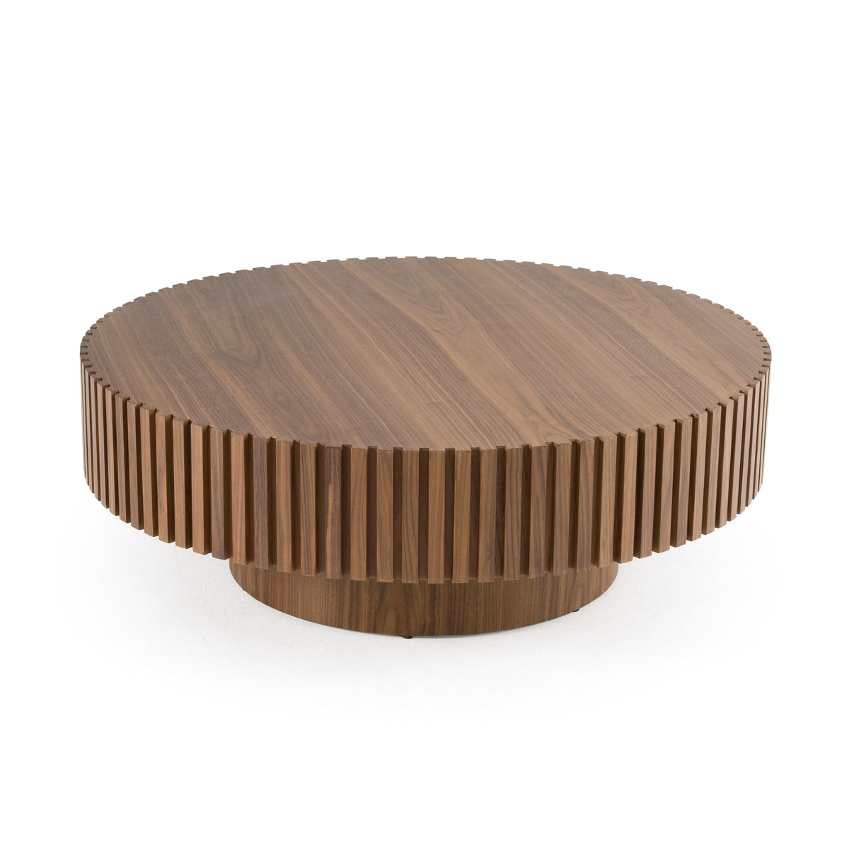 Modrest Pierre Modern Walnut Large Round Coffee Table Model VGDW-DW4023-LRG-WAL
