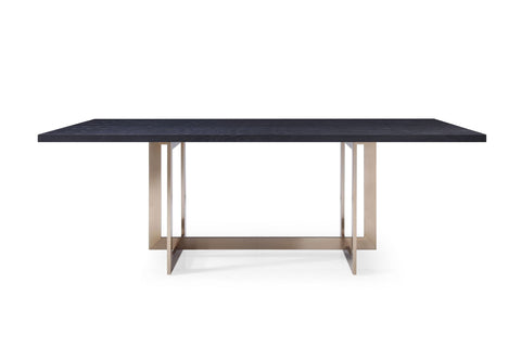 Modrest Pike Modern Black Ash & Brass Dining Table Model VGVCT8961W-BLK-DT