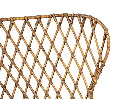 Daraga Black Metal Legs and Natural Rattan Occasional Chair