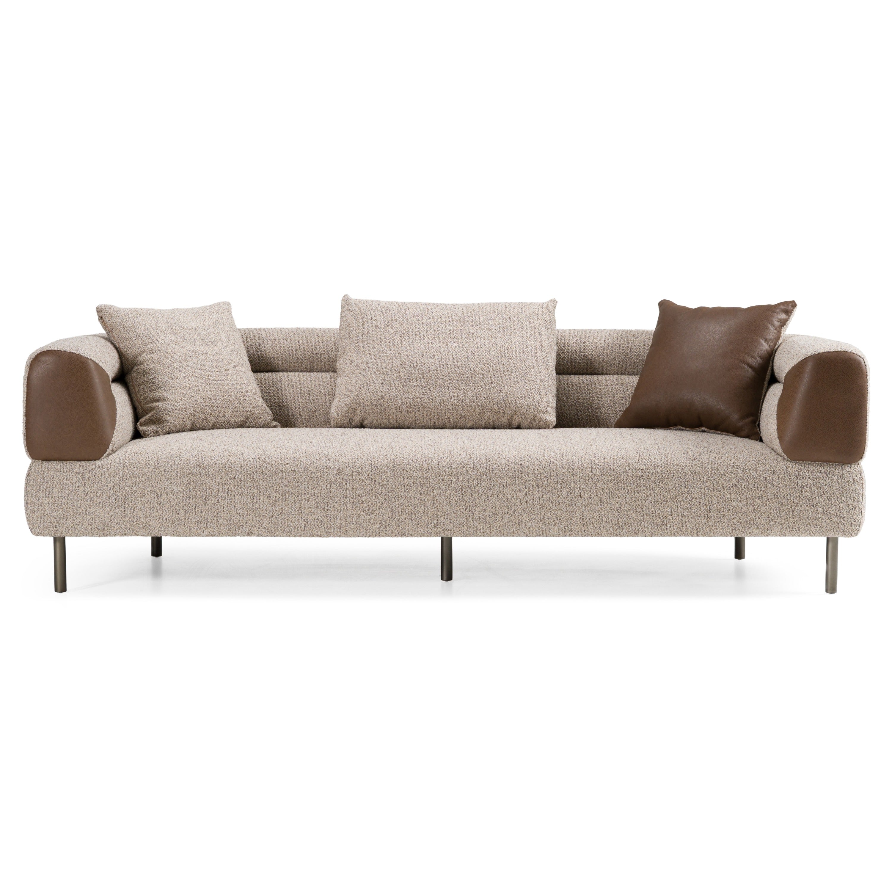 Divani Casa Plume Modern Brown Fabric Sofa Model VGOD-ZW-24014-NH30173-5