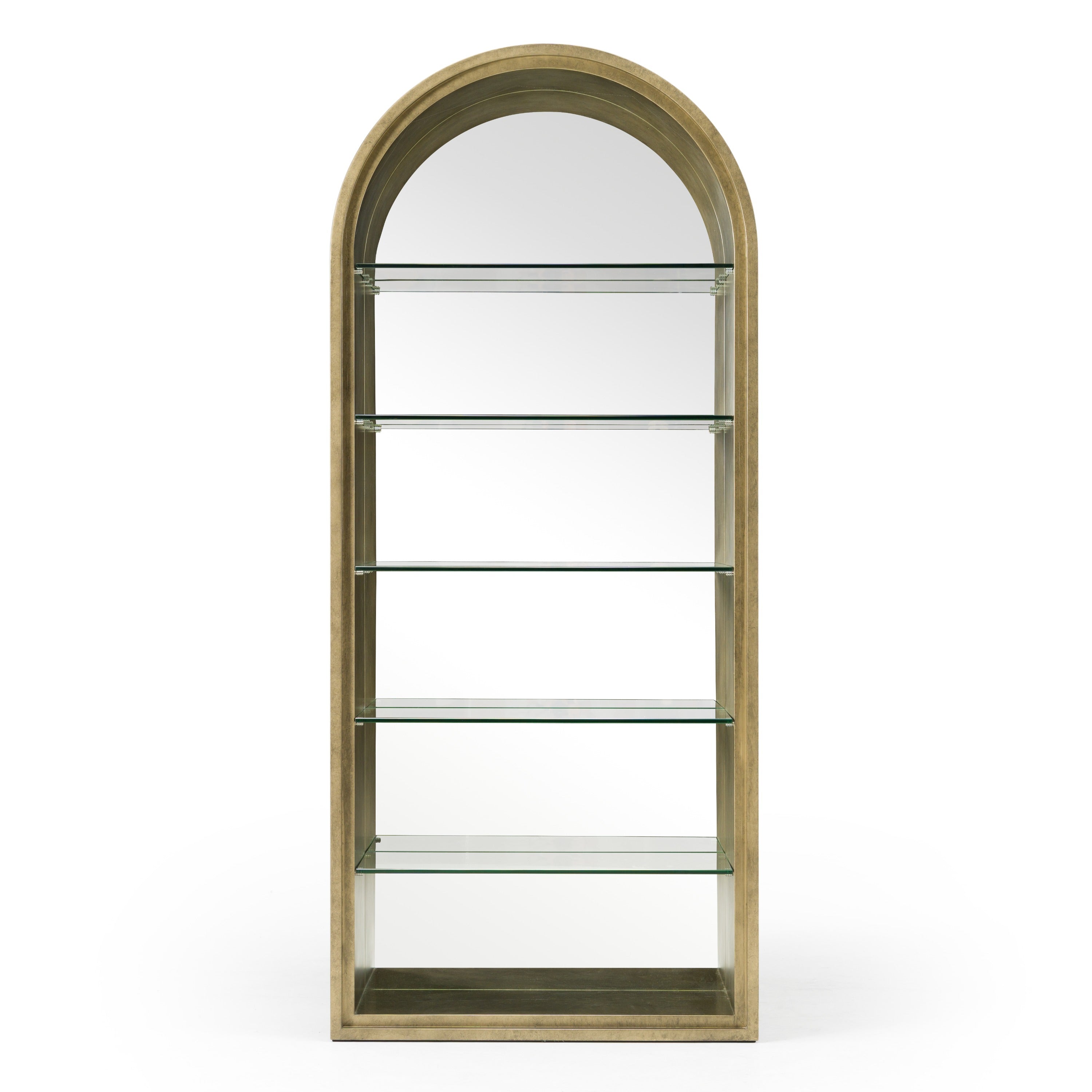 Modrest Poise Modern Antique Brass & Mirror Bookcase Model VGFA-SA2816