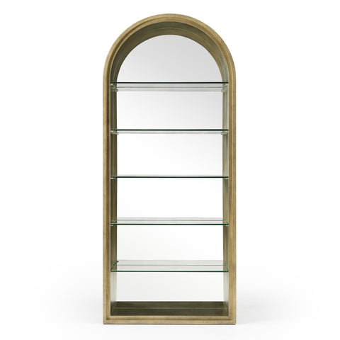 Modrest Poise Modern Antique Brass & Mirror Bookcase Model VGFA-SA2816