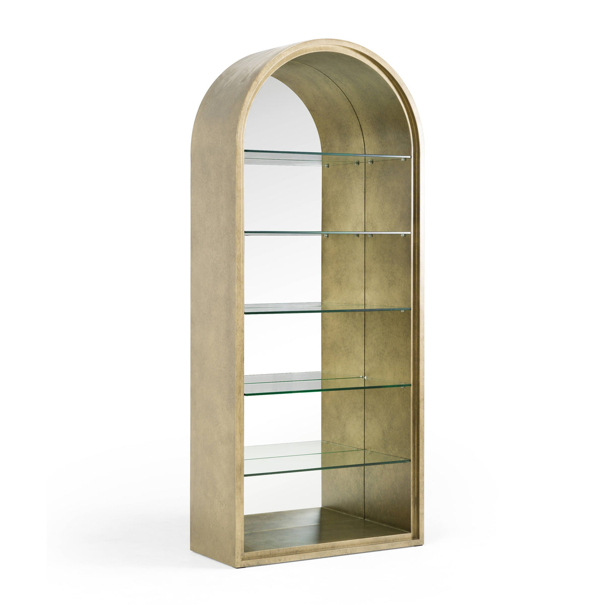 Modrest Poise Modern Antique Brass & Mirror Bookcase Model VGFA-SA2816
