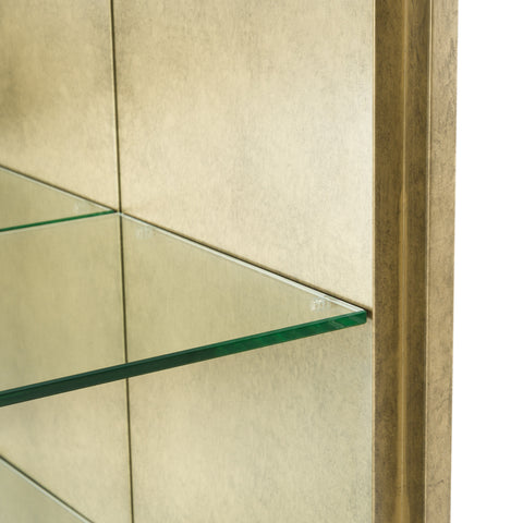 Modrest Poise Modern Antique Brass & Mirror Bookcase Model VGFA-SA2816