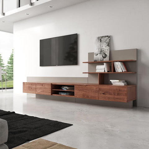 Nova Domus Pompeii Contemporary Grey & Walnut Entertainment Center Model VGBBVIG180501TV