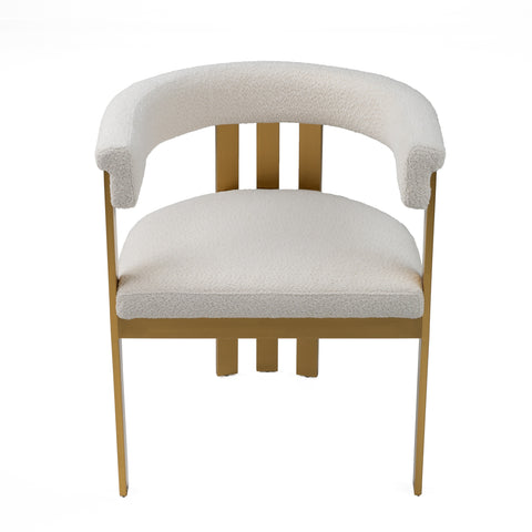 Modrest Pontiac Modern Beige Sherpa & Gold Dining Chair By VIG Furniture