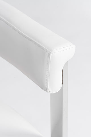 Modrest Pontiac Modern White Vegan Leather & Stainless Steel Dining Chair Model VGZA-Y129-WHTSTL