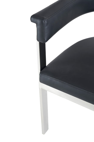 Modrest Pontiac Modern Black Vegan Leather and Stainless Steel Dining Chair By VIG Furniture