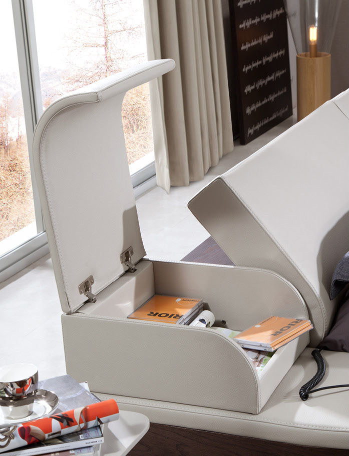 Eastern King Portofino Adjustable Leatherette Bed With Built In Nightstands Model VGWCPORTOFINO-1-EK