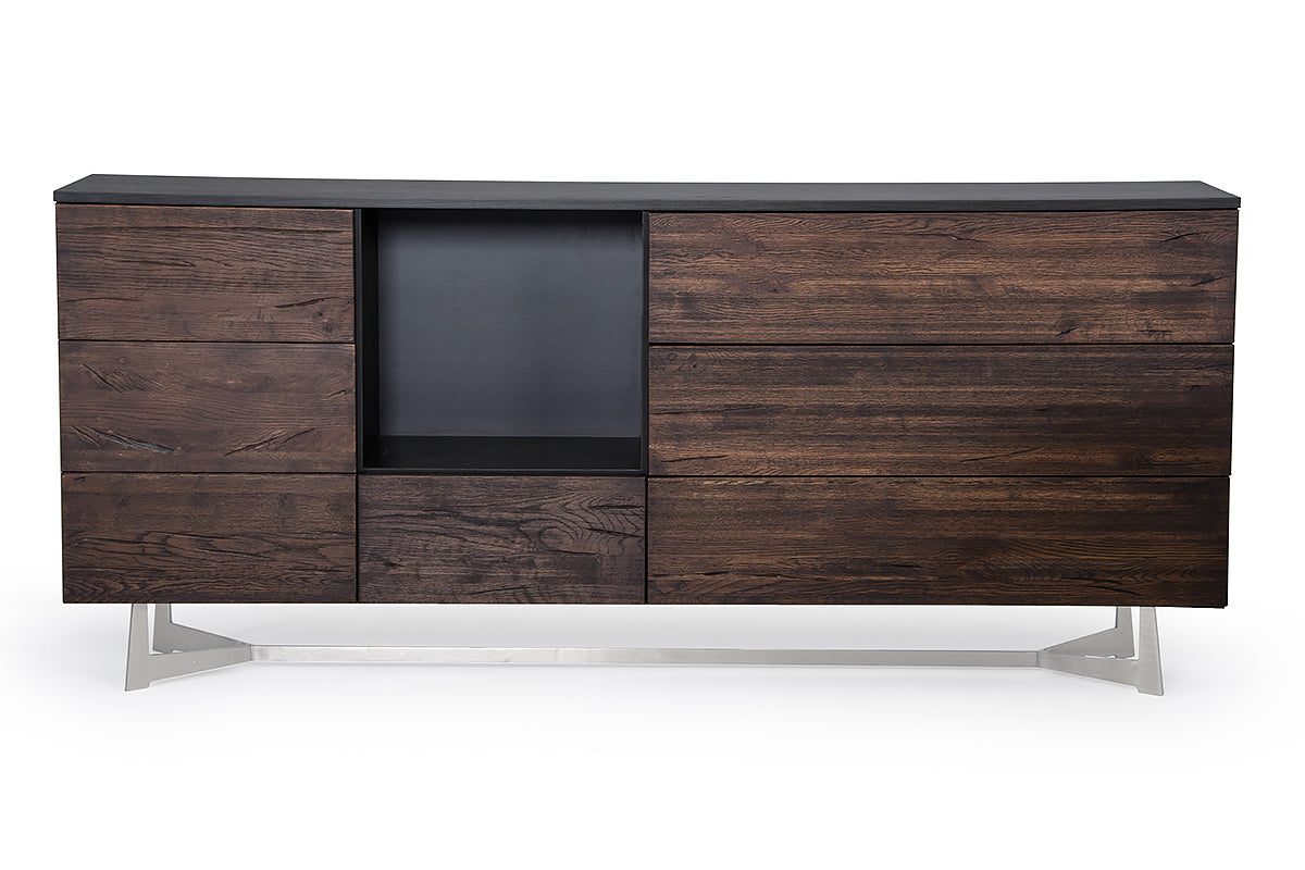 Modrest Wharton Modern Dark Aged Oak Buffet Model VGEDPOS200108
