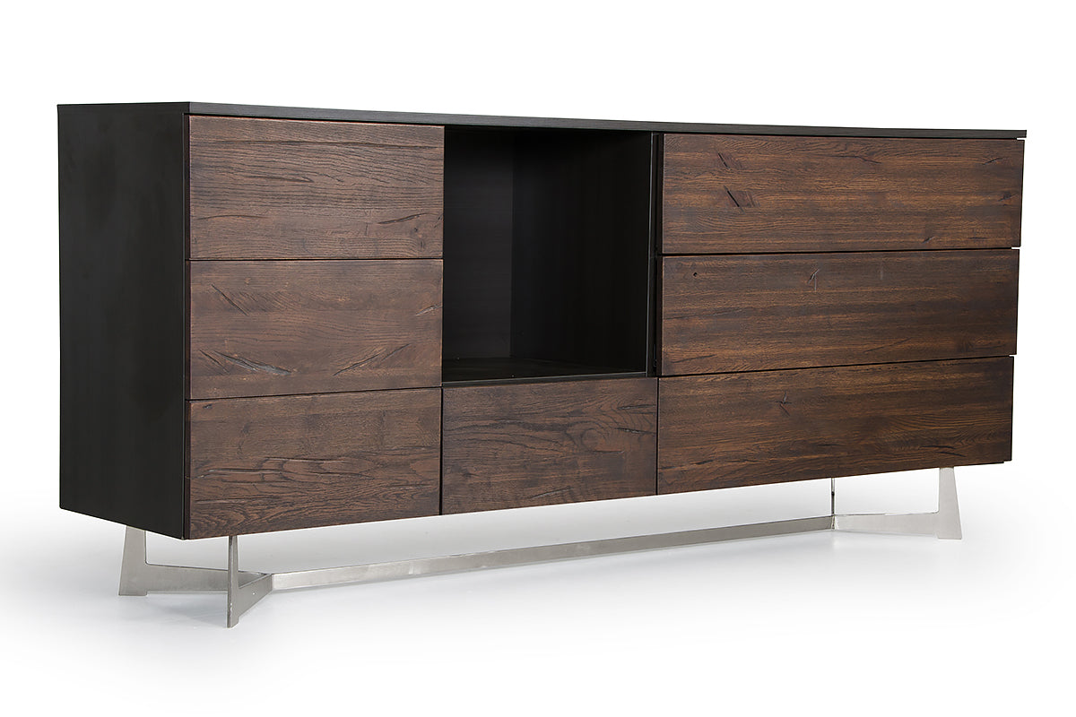 Modrest Wharton Modern Dark Aged Oak Buffet Model VGEDPOS200108