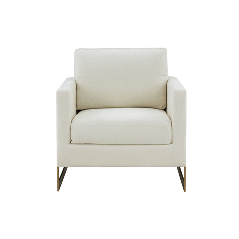 Modrest Prince Contemporary Cream & Gold Fabric Accent Chair Model VGRHRHS-AC-255-WHT-CH