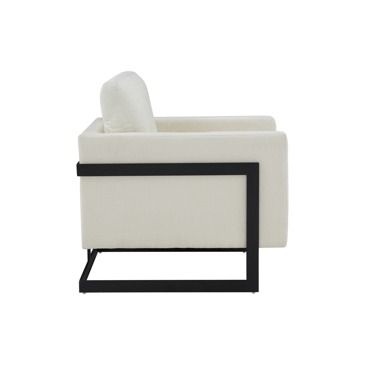 Modrest Prince Contemporary Cream & Black Fabric Accent Chair Model VGRHRHS-AC-257-WHT-CH