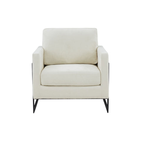 Modrest Prince Contemporary Cream & Black Fabric Accent Chair Model VGRHRHS-AC-257-WHT-CH