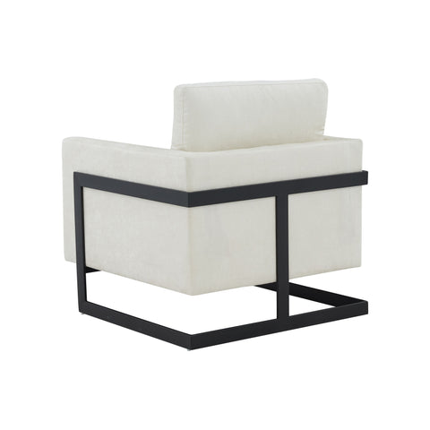 Modrest Prince Contemporary Cream & Black Fabric Accent Chair Model VGRHRHS-AC-257-WHT-CH