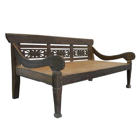 Antique Distressed Painted Finish East Javanese Bench