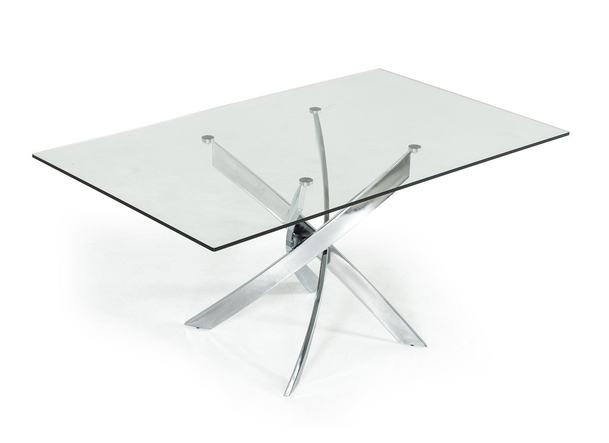 Modrest Pyrite Modern Rectangular Glass Dining Table Model VGEWF2133EA