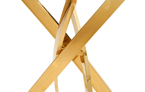 Modrest Pyrite Modern Glass and Gold Console Table