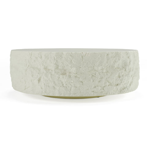 Modrest Quarry Modern Off White Round Coffee Table Model VGVC-CT112