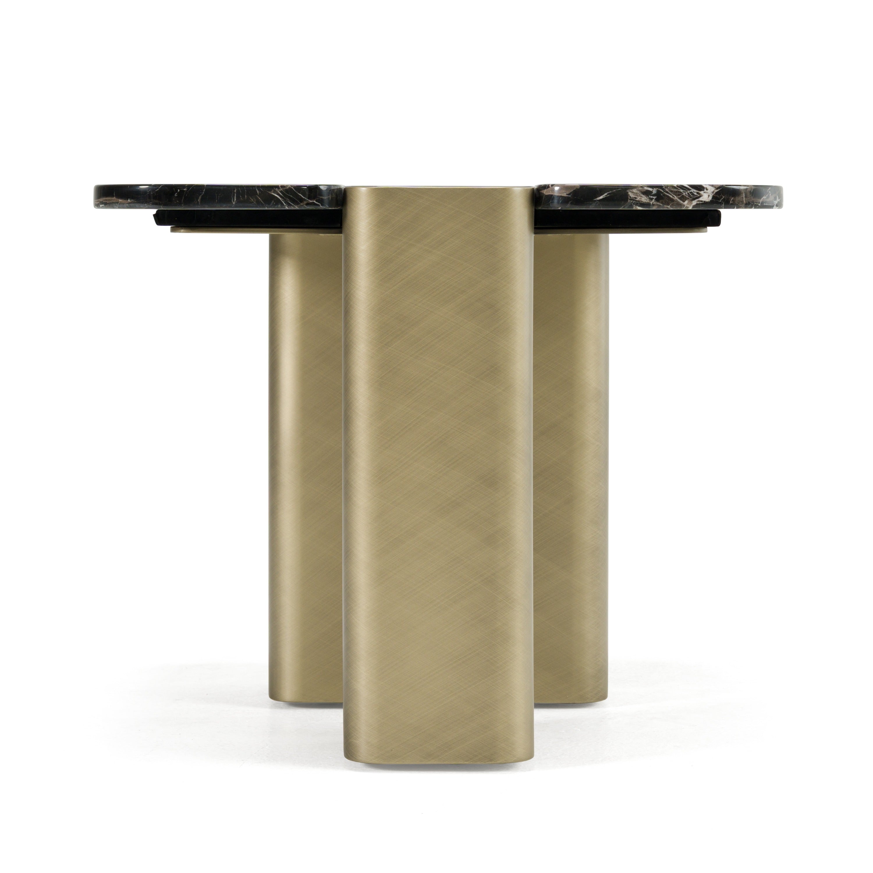 Modrest Quest Modern Black Rose Marble & Antique Brass End Table Model VGFA-CT2017